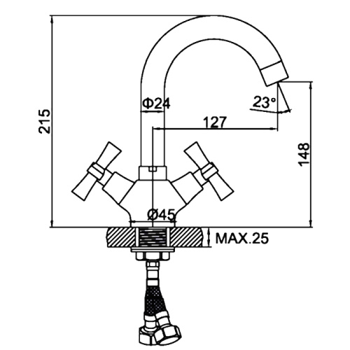 Смеситель для раковины Ledeme H22 L1122-2 фото в интернет-магазине САНТЕХСИТИ