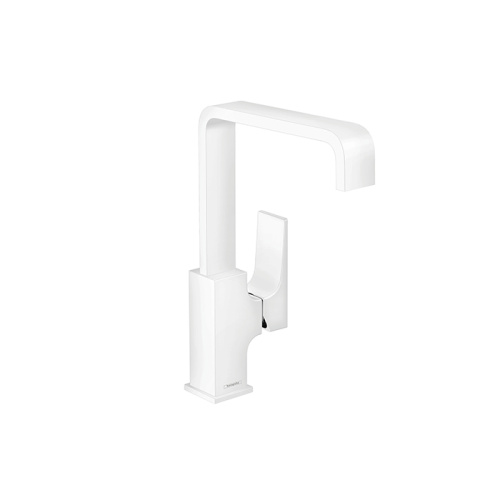 Hansgrohe Metropol Смеситель для раковины 230, на 1 отв, с донным клапаном, излив 165мм, цвет: белый матовый фото в интернет-магазине САНТЕХСИТИ