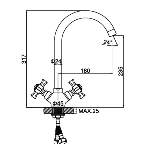 Смеситель для кухни Ledeme H11A L4311A-2 фото в интернет-магазине САНТЕХСИТИ
