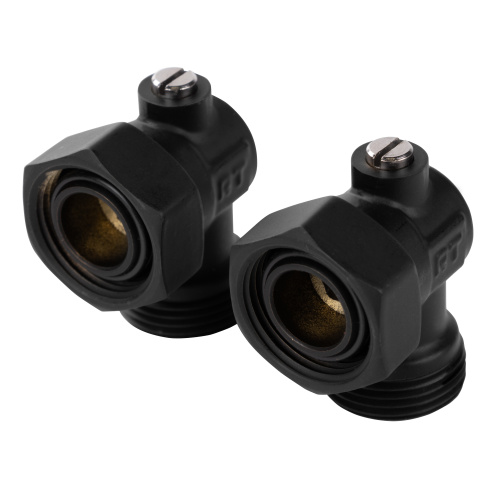 Набор нижнего подключения Royal Thermo угловой раздельный 3/4х3/4ЕК (черный) фото в интернет-магазине САНТЕХСИТИ