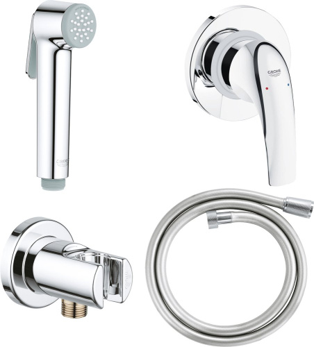 Гигиенический душ GROHE со смесителем встраиваемый BauCurve 124899 хром фото в интернет-магазине САНТЕХСИТИ