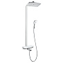 Hansgrohe Raindance Select 360 Showerpipe Душевая стойка с верхним душем 36х36см., термостатом и ручным душем, цвет: хром/белый фото в интернет-магазине САНТЕХСИТИ