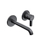 Смеситель для раковины LINEA однорычажный настенный, черный матовый фото в интернет-магазине САНТЕХСИТИ