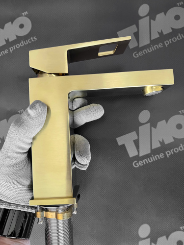 Смеситель для раковины Timo Briana 7161/17F золото матовое фото в интернет-магазине САНТЕХСИТИ