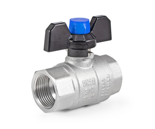 Кран шаровый PROFACTOR STRONG 3/4" вн.-вн бабочка фото в интернет-магазине САНТЕХСИТИ
