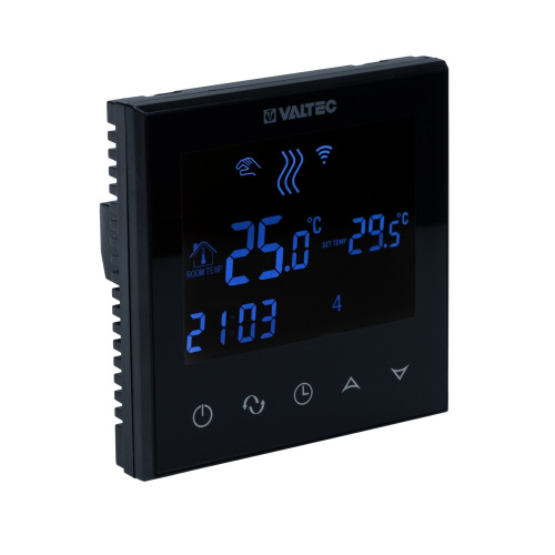 Термостат комнатный VALTEC VT.AC712.B.0 WIFI с датчиком температуры пола черный фото в интернет-магазине САНТЕХСИТИ