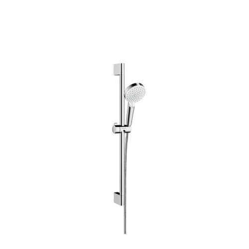 Hansgrohe Crometta Vario Unica Душевой набор: штанга 650mm, ручной душ, 2jet (Rain, IntenseRain), шланг, цвет: белый/хром фото в интернет-магазине САНТЕХСИТИ