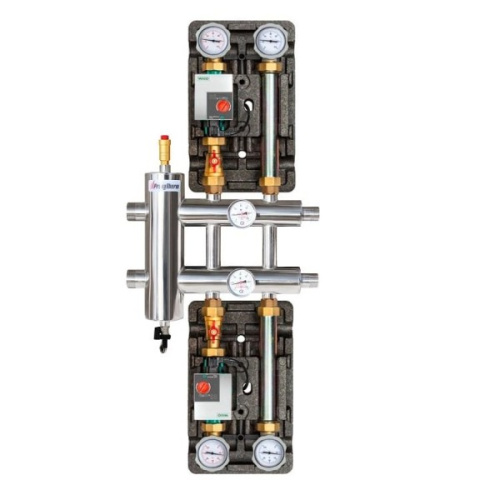 Коллектор с гидроразделителем ПРОКСИТЕРМ из нерж. стали GSK 40-3 120 кВт 3 контур фото в интернет-магазине САНТЕХСИТИ