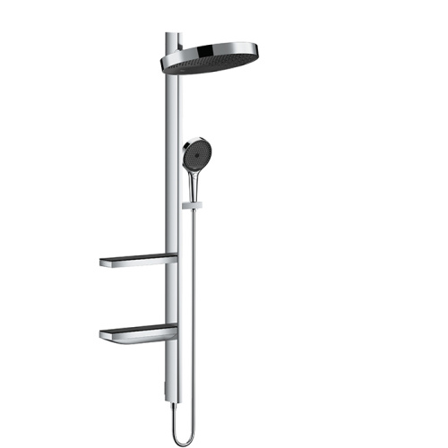 Hansgrohe Showerpipe Душевая система 1jet (верхний душ, штанга, ручной душ, полочки), цвет: хром фото в интернет-магазине САНТЕХСИТИ