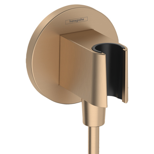 Hansgrohe FixFit S Шланговое подключение с держателем ручного душа, цвет: шлифованная бронза фото в интернет-магазине САНТЕХСИТИ