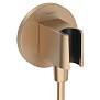 Hansgrohe FixFit S Шланговое подключение с держателем ручного душа, цвет: шлифованная бронза фото в интернет-магазине САНТЕХСИТИ