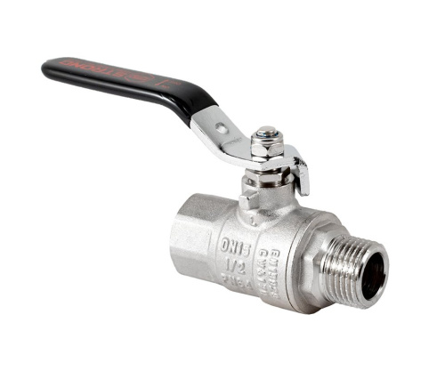 Кран шаровый PROFACTOR STRONG 1/2" вн.-нар. стальная рукоятка фото в интернет-магазине САНТЕХСИТИ