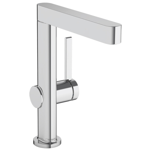 Hansgrohe Finoris Смеситель для раковины, на 1 отв., с поворотным изливом, с донным клапаном, цвет: хром фото в интернет-магазине САНТЕХСИТИ