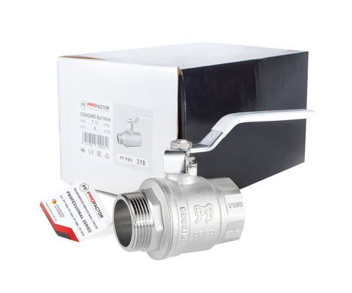 Кран шаровый PROFACTOR 11/4" вн.-нар. стальная рукоятка фото в интернет-магазине САНТЕХСИТИ