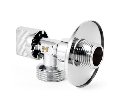 Кран шаровой PROFACTOR CHROME угловой для бытовой техники н/н 1/2" х 3/4" фото в интернет-магазине САНТЕХСИТИ