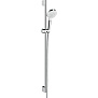 Hansgrohe Crometta Vario Unica Душевой набор: штанга 900mm, ручной душ, 2jet (Rain, IntenseRain), EcoSmart, шланг, цвет: белый/хром фото в интернет-магазине САНТЕХСИТИ
