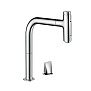 Hansgrohe Metris Select M71 Смеситель для кухни, 2 отв., с вытяжным изливом, цвет: хром фото в интернет-магазине САНТЕХСИТИ