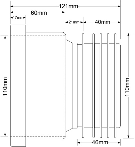 Муфта (L120мм) с прокладкой MCALPINE (восстановитель раструба) фото в интернет-магазине САНТЕХСИТИ