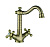 Смеситель KAISER Carlson Style для раковины крест керамика (бронза) фото в интернет-магазине САНТЕХСИТИ