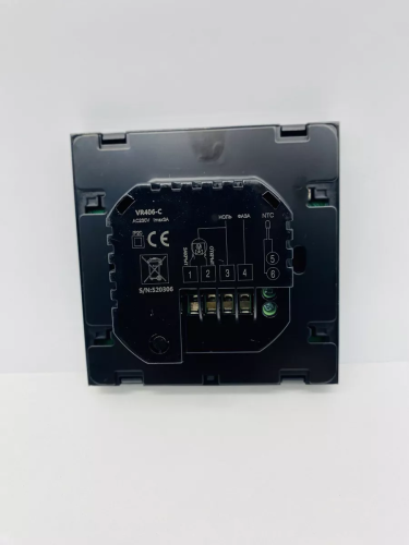 Термостат комнатный VIEIR VR406-C черный 220В/3А фото в интернет-магазине САНТЕХСИТИ