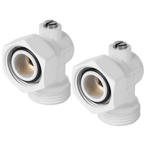 Набор нижнего подключения Royal Thermo угловой раздельный 3/4х3/4ЕК (белый) фото в интернет-магазине САНТЕХСИТИ