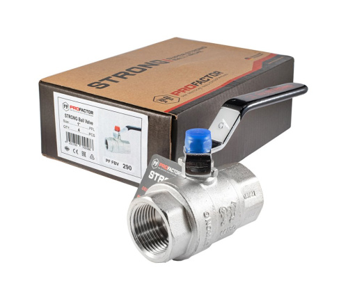 Кран шаровый PROFACTOR STRONG 1" вн.-вн стальная рукоятка фото в интернет-магазине САНТЕХСИТИ