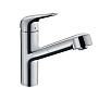 Hansgrohe Focus Смеситель для кухни, однорычажный, , на 1 отв., с выдвижной лейкой, 50см. мax., цвет: хром фото в интернет-магазине САНТЕХСИТИ