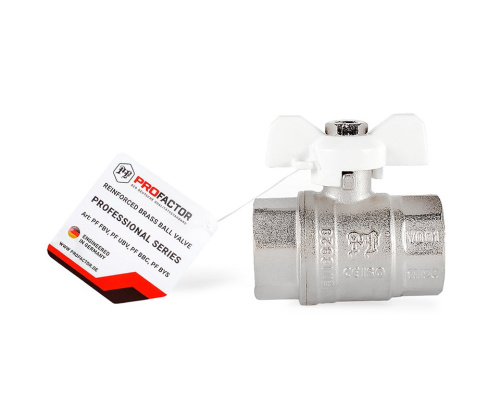 Кран шаровый PROFACTOR 3/4" вн.-вн. бабочка (10/80) фото в интернет-магазине САНТЕХСИТИ