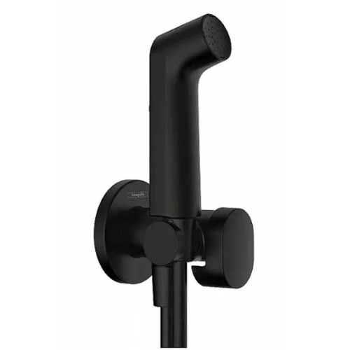 Hansgrohe Гигиенический душ, настенный, S 1 jet EcoSmart+ с запорным вентилем, цвет: черный матовый фото в интернет-магазине САНТЕХСИТИ