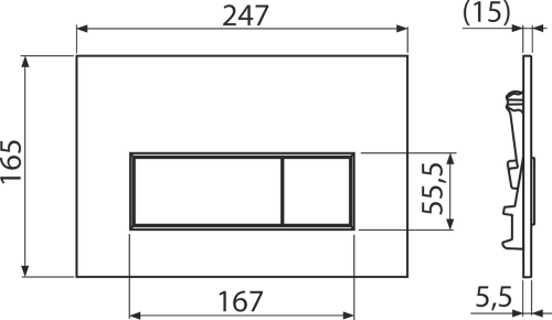 Комплект инсталляции для унитаза ALCAPLAST с хром. глянцевой кнопкой M571 квадр. кнопки фото в интернет-магазине САНТЕХСИТИ