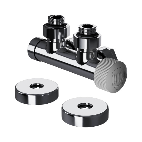 Узел нижнего подключения термостатический угловой Royal Thermo Design Pro 15мм М30х1,5 (Хром) фото в интернет-магазине САНТЕХСИТИ