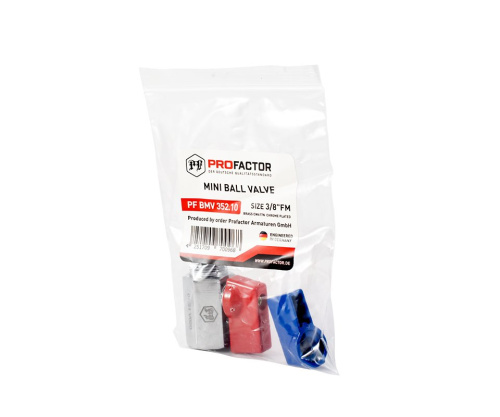 Кран шаровой PROFACTOR CHROME мини для бытовой техники в/н 3/8" фото в интернет-магазине САНТЕХСИТИ