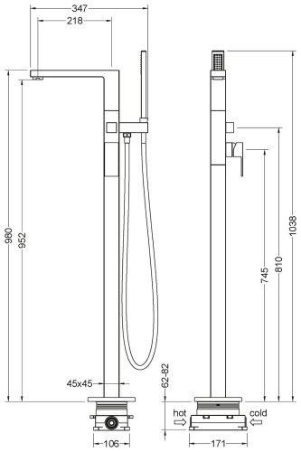 Смеситель напольный для ванны с душем Timo Selene 2210/00Y-CR хром фото в интернет-магазине САНТЕХСИТИ