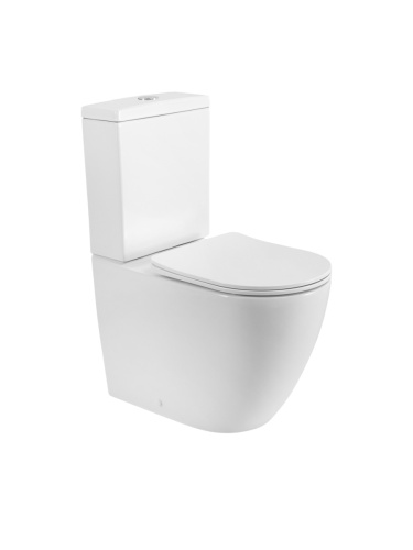 Унитаз-компакт CEZARES STYLUS CZR-538-CP-TOR/SC безободковый с сиденьем и смывом TORNADO фото в интернет-магазине САНТЕХСИТИ
