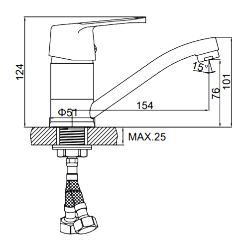 Смеситель для кухни Ledeme H50 L4550-2 фото в интернет-магазине САНТЕХСИТИ