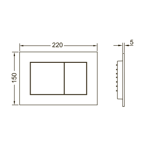 Накладная панель TECE TECEnow с двумя клавишами цв латунь металлик фото в интернет-магазине САНТЕХСИТИ