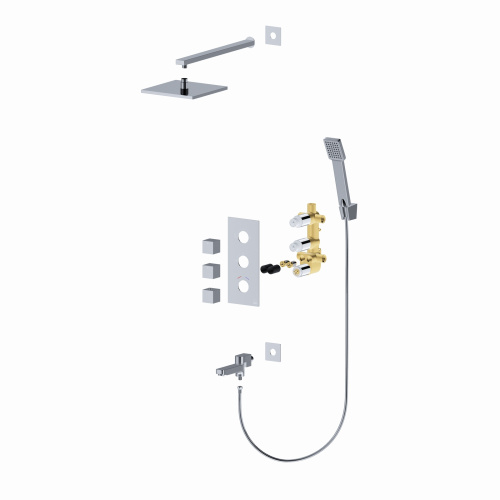 Душевая система встроенная с термостатом Timo Tetra-thermo SX-0199/00SM хром фото в интернет-магазине САНТЕХСИТИ