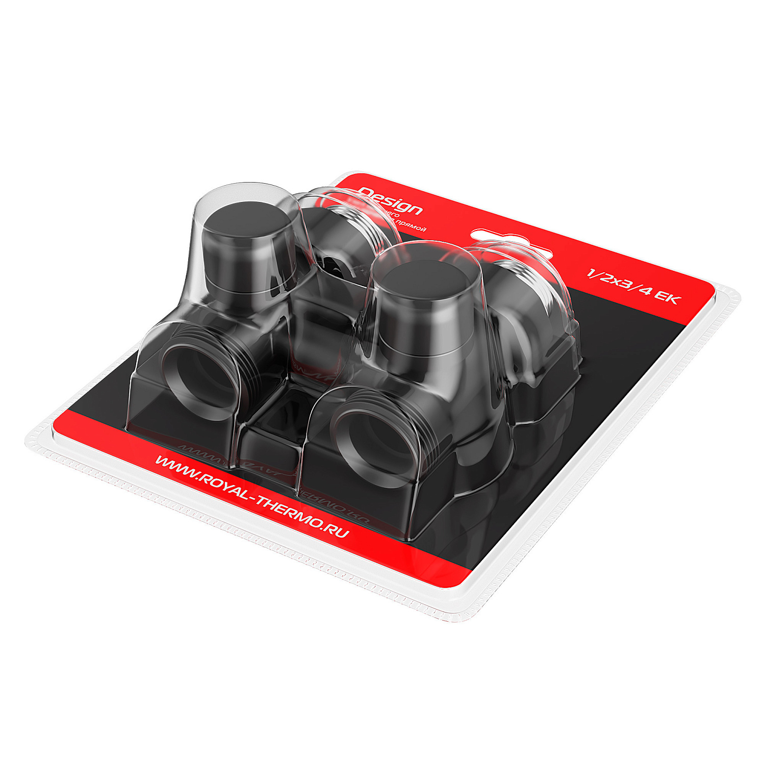 Узел нижнего подключения Royal Thermo Design прямой 1/2"х3/4" EK (черный) фото в интернет-магазине САНТЕХСИТИ