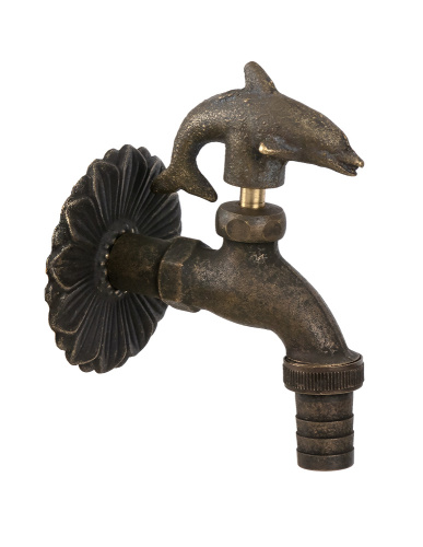 Кран SANTERA декор. с нос. Дельфин "бронза" 1/2" фото в интернет-магазине САНТЕХСИТИ