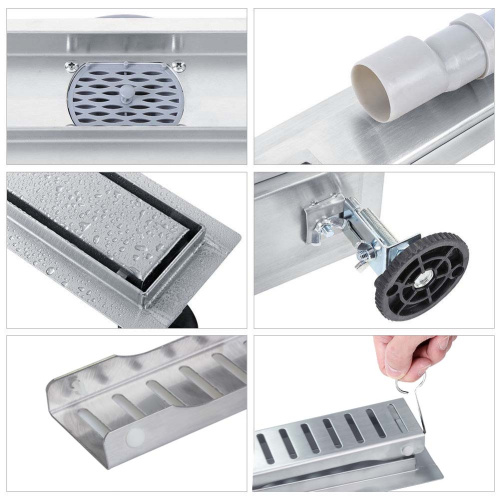 Трап для душа TIM с поворотным механизмом и решеткой (сух. затвор,горизонт. выпуск) 70*600 фото в интернет-магазине САНТЕХСИТИ