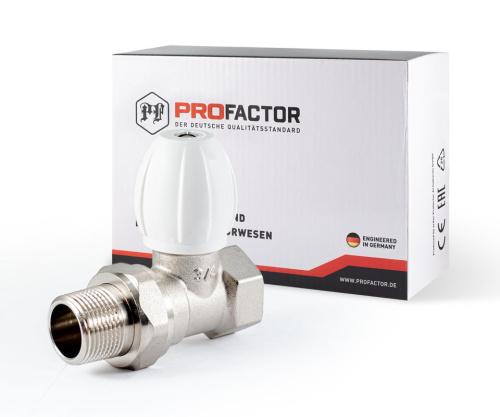 Радиаторный кран PROFACTOR 3/4" верхний прямой фото в интернет-магазине САНТЕХСИТИ