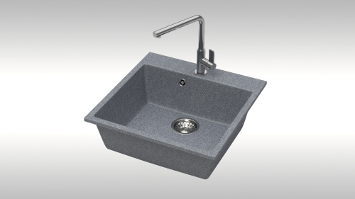 Мойка композит. MARRBAXX КК ПРЯМОУГ. 42/Q8, 500х500х175, темно-серый, без сифона фото в интернет-магазине САНТЕХСИТИ