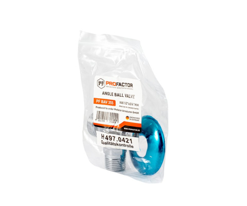 Кран угловой PROFACTOR 1/2х3/4 нар-нар (20/120) фото в интернет-магазине САНТЕХСИТИ