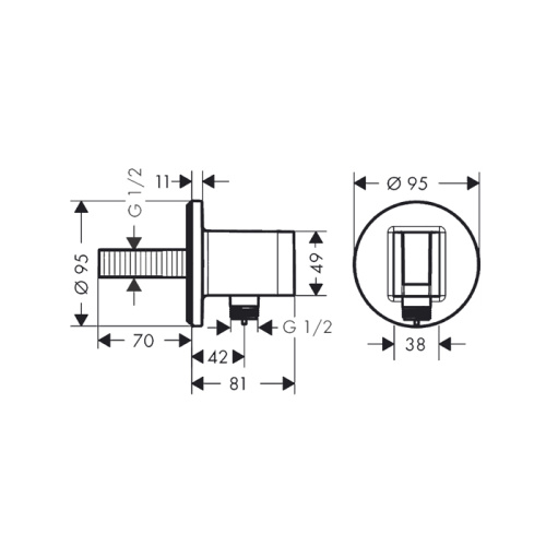 Hansgrohe FixFit S Шланговое подсоединение с держателем ручного душа, цвет: хром фото в интернет-магазине САНТЕХСИТИ