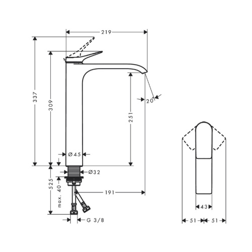 Hansgrohe Vivenis Смеситель для раковины, 1 отв., цвет: белый матовый фото в интернет-магазине САНТЕХСИТИ