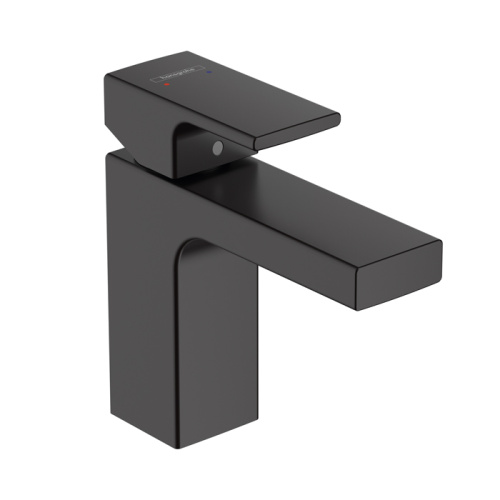 Hansgrohe Vernis Shap Смеситель для раковины, излив 100 мм, с донным клапаном, цвет: матовый черный фото в интернет-магазине САНТЕХСИТИ