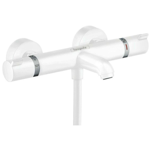 Hansgrohe Ecostat Смеситель для ванны, настенный, термостатический, цвет: белый матовый фото в интернет-магазине САНТЕХСИТИ