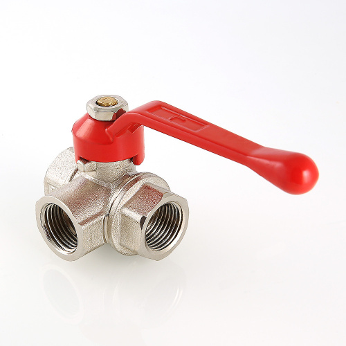 Кран шаровой трехходовой VALTEC тип L 1/2" вн. вн. вн. фото в интернет-магазине САНТЕХСИТИ