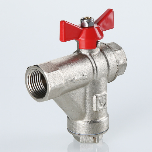 Кран шаровой со встроенным прямым фильтром VALTEC 1/2" вн-вн бабочка фото в интернет-магазине САНТЕХСИТИ