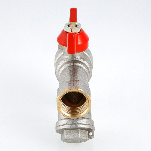Кран шаровой со встроенным фильтром VALTEC 1/2" вн-вн бабочка фото в интернет-магазине САНТЕХСИТИ